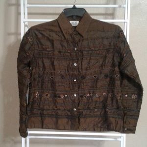 Chico's Design Fabulous Embellished Top Size 0 (4)